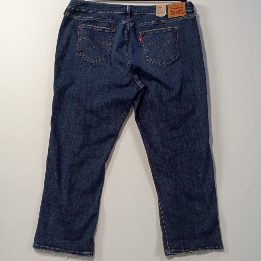 Levi's Boyfriend Hypersoft Mid Rise Tapered Leg 20W S Dark Blue Denim Jeans - Picture 2 of 8
